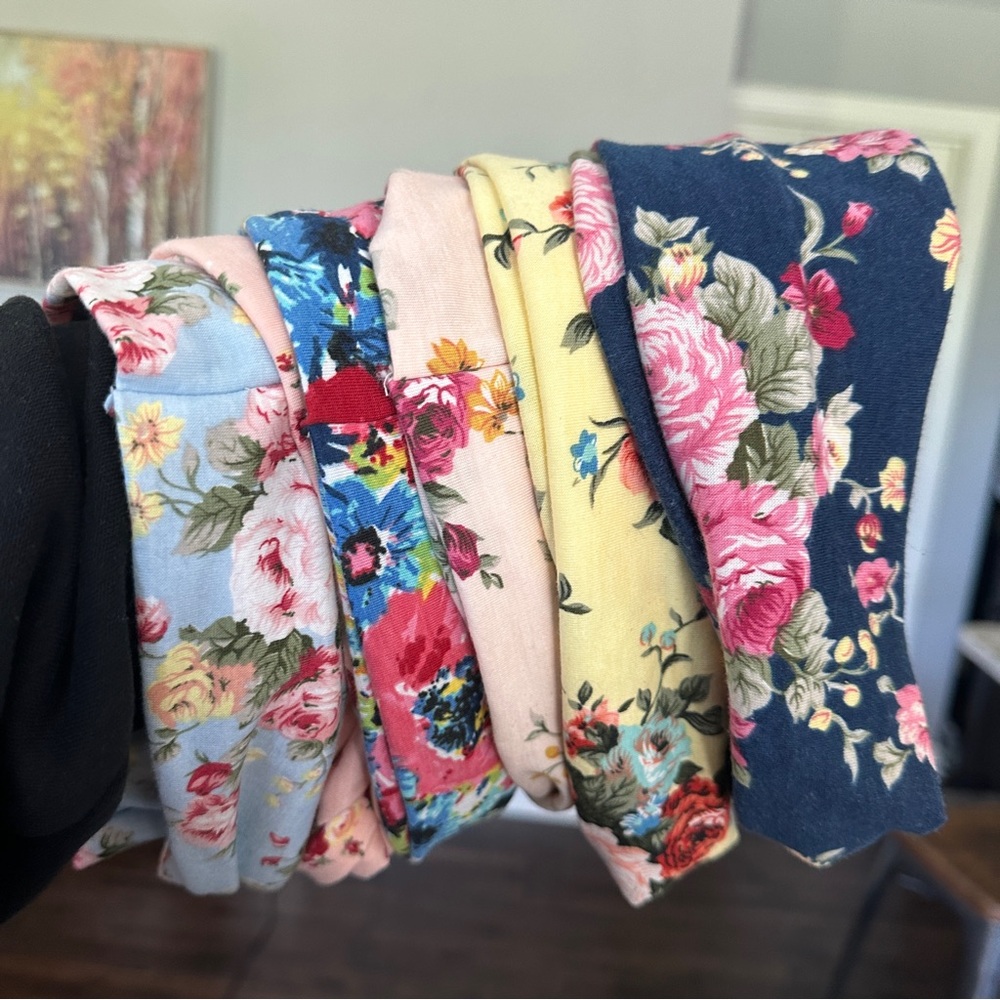 Lot of six NEW floral turban headbands.